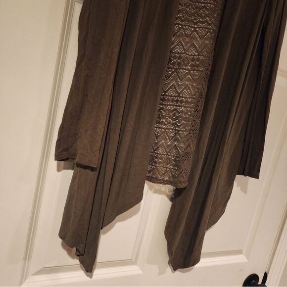 Forever 21 olive green long cardigan L - Picture 3 of 4